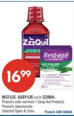 Pharmaprix REST-EZE, SLEEP-EZE or ZZZQUIL Sleep Aid Products offer