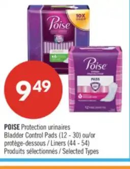 Pharmaprix POISE Protection urinaires Bladder Control Pads (12 - 30) or Liners (44 - 54) offer