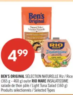 Pharmaprix BEN'S ORIGINAL Rice (365 g - 460 g) or RIO MARE Light Tuna Salad (160 g) offer