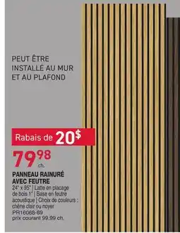 Matério PANNEAU RAINURÉ AVEC FEUTRE offer