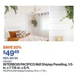 Patrick Morin PACIFICO Mdf Shiplap Panelling, 1/2-in. x 7 7/8-in. x 8-ft offer