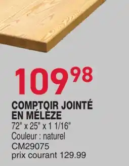 Matério COMPTOIR JOINTÉ EN MÉLÈZE offer