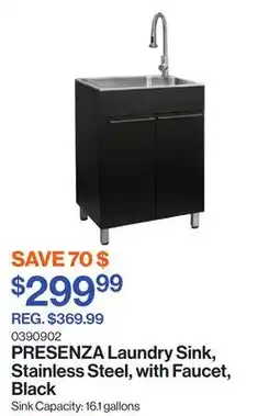 Patrick Morin Laundry Sink, Stainless Steel, with Faucet, Black offer