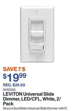 Patrick Morin Universal Slide Dimmer, LED/CFL, White, 2/Pack offer