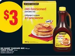 No Frills No name pancake mix or table syrup offer