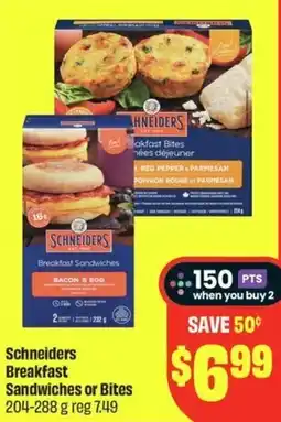 FreshCo Schneiders Breakfast Sandwiches or Bites offer