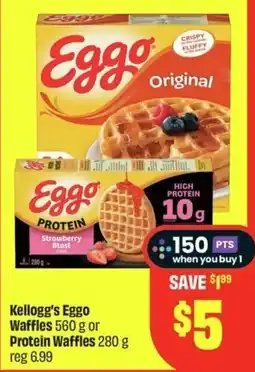 FreshCo Kellogg's Eggo waffles or protein waffles offer
