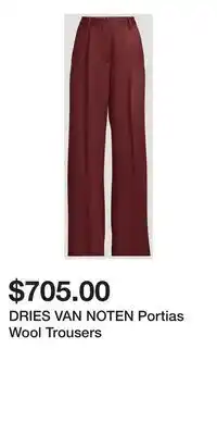 Holt Renfrew DRIES VAN NOTEN Portias Wool Trousers offer