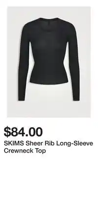 Holt Renfrew SKIMS Sheer Rib Long-Sleeve Crewneck Top offer