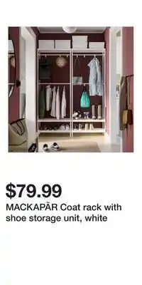 IKEA MACKAPÄR Coat rack with shoe storage unit, white offer