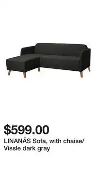 IKEA LINANÄS Sofa, with chaise/Vissle dark gray offer