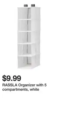IKEA RASSLA Organizer with 5 compartments, white offer