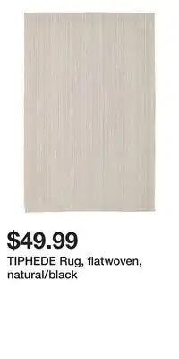 IKEA TIPHEDE Rug, flatwoven, natural/black offer