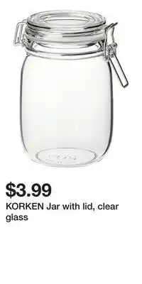 IKEA KORKEN Jar with lid, clear glass offer