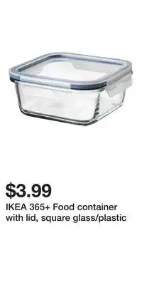 IKEA IKEA 365+ Food container with lid, square glass/plastic offer