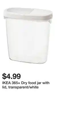 IKEA IKEA 365+ Dry food jar with lid, transparent/white offer