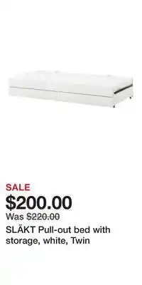 IKEA SLÄKT Pull-out bed with storage, white, Twin offer