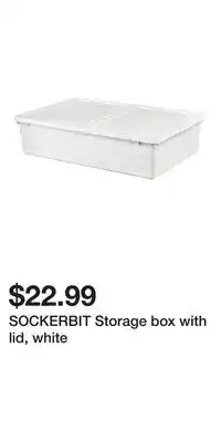 IKEA SOCKERBIT Storage box with lid, white offer