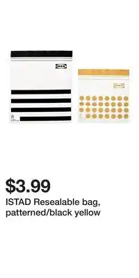 IKEA ISTAD Resealable bag, patterned/black yellow offer