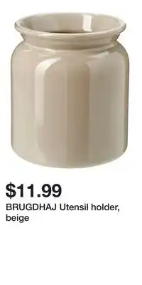 IKEA BRUGDHAJ Utensil holder, beige offer