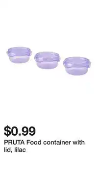 IKEA PRUTA Food container with lid, lilac offer