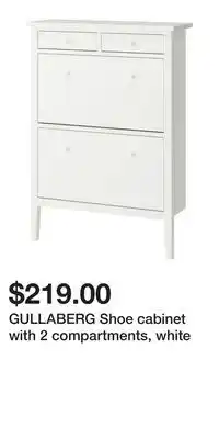 IKEA GULLABERG Shoe cabinet with 2 compartments, white offer