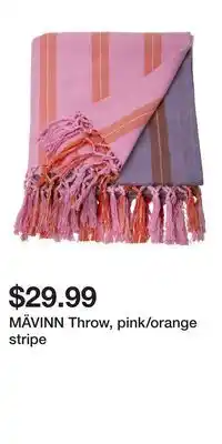 IKEA MÄVINN Throw, pink/orange stripe offer