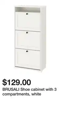 IKEA BRUSALI Shoe cabinet with 3 compartments, white offer