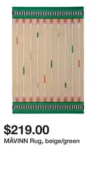 IKEA MÄVINN Rug, beige/green offer