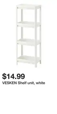IKEA VESKEN Shelf unit, white offer