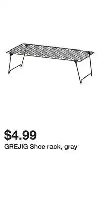 IKEA GREJIG Shoe rack, gray offer