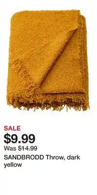 IKEA SANDBRODD Throw, dark yellow offer