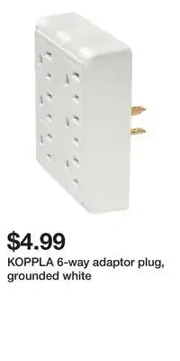 IKEA KOPPLA 6-way adaptor plug, grounded white offer