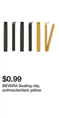 IKEA BEVARA Sealing clip, anthracite/dark yellow offer