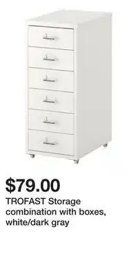 IKEA TROFAST Storage combination with boxes, white/dark gray offer