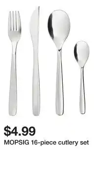 IKEA MOPSIG 16-piece cutlery set offer