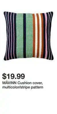 IKEA MÄVINN Cushion cover, multicolor/stripe pattern offer