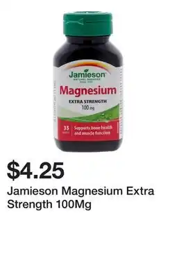 Dollarama Jamieson Magnesium Extra Strength 100Mg offer