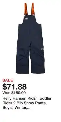 Mark's Helly Hansen Kids' Toddler Rider 2 Bib Snow Pants, Boys', Winter, Waterproof, Insulated offer