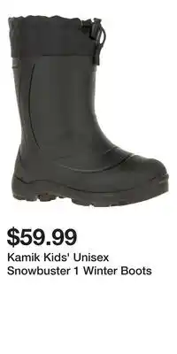 Mark's Kamik Kids' Unisex Snowbuster 1 Winter Boots offer