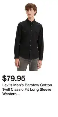 Mark's Levi's Men's Barstow Cotton Twill Classic Fit Long Sleeve Western Shirt offer