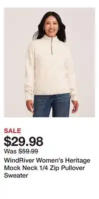 Mark's WindRiver Women's Heritage Mock Neck 1/4 Zip Pullover Sweater offer