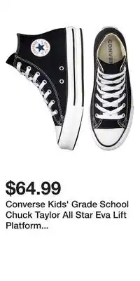 Mark's Converse Kids' Grade School Chuck Taylor All Star Eva Lift Platform Shoes offer