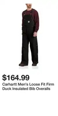 Mark's Carhartt Men's Loose Fit Firm Duck Insulated Bib Overalls offer