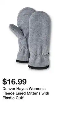 Mark's Denver Hayes Women's Fleece Lined Mittens with Elastic Cuff offer