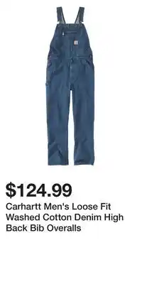 Mark's Carhartt Men's Loose Fit Washed Cotton Denim High Back Bib Overalls offer