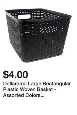 Dollarama Dollarama Large Rectangular Plastic Woven Basket - Assorted Colors - 22cm offer