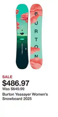 Sport Chek Burton Yeasayer Women's Snowboard 2025 offer