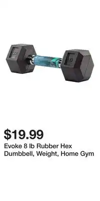 Sport Chek Evoke 8 lb Rubber Hex Dumbbell, Weight, Home Gym offer