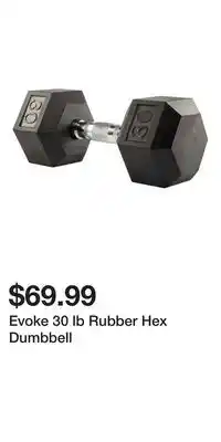 Sport Chek Evoke 30 lb Rubber Hex Dumbbell offer